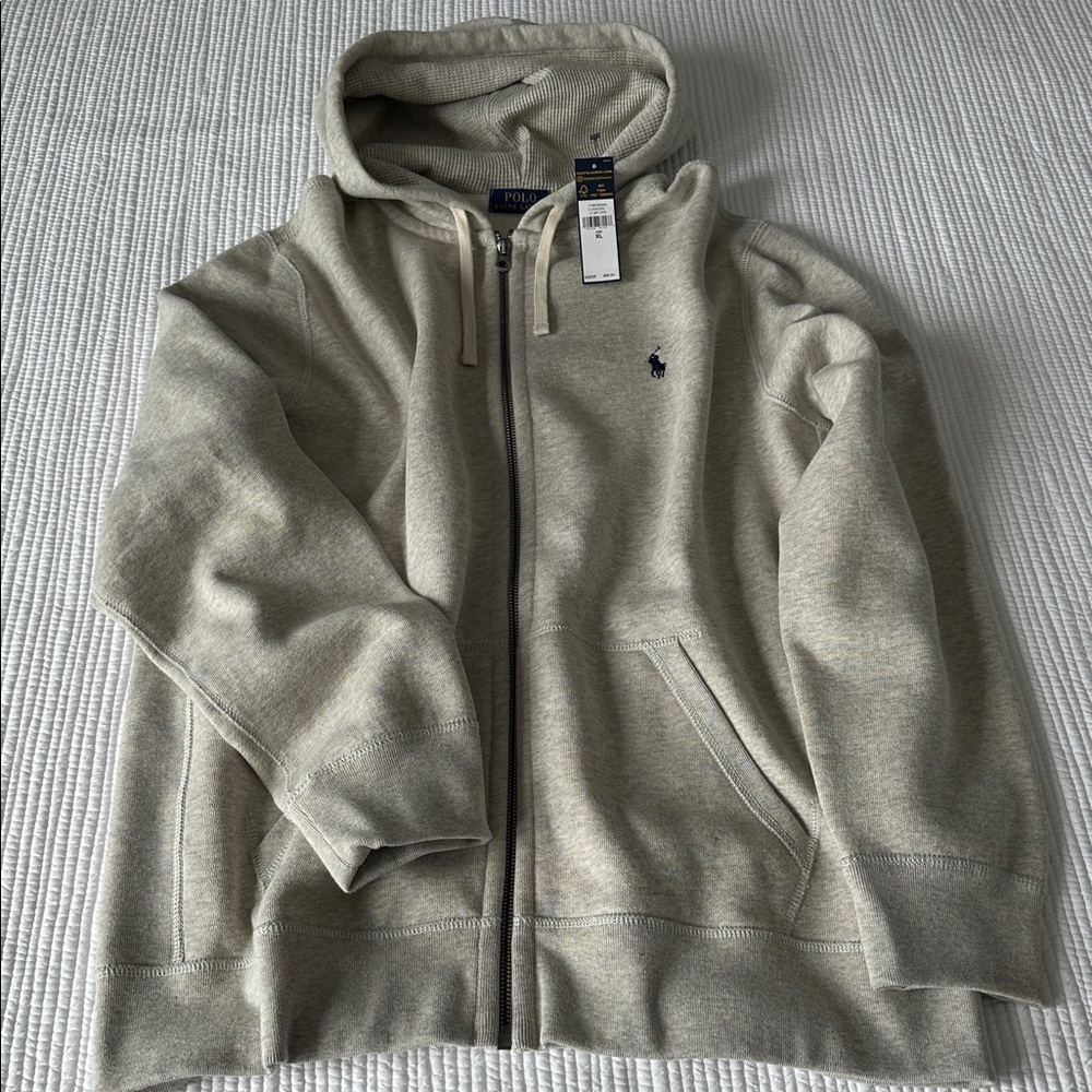 Ralph Lauren Cream Zip-Up Hoodie NWT